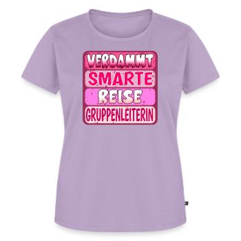 VERDAMMT SMARTE REISE GRUPPENLEITERIN SPRÜCHE - Frauen Premium Bio T-Shirt - Lavendel - Vorne - AI Model Female 172 dark (172cm)