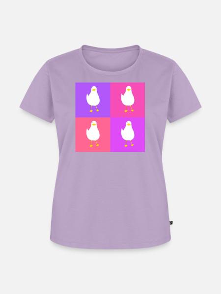 MeinsMeinsMeins - rosa Möwen Pop up - Frauen Premium Bio T-Shirt - Lavendel