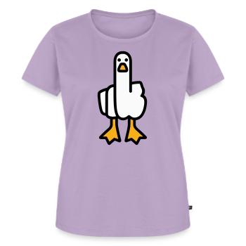 Statement Gans - Frauen Premium Bio T-Shirt - Lavendel - Vorne - AI Model Female 172 dark (172cm)