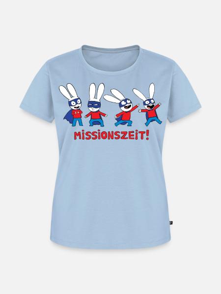 Simon Superhase Missionszeit  - Frauen Premium Bio T-Shirt - Hellblau