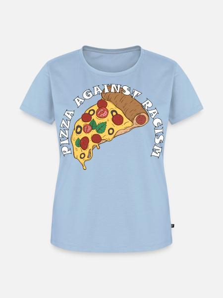 Pizza Against Racism – Statement - Frauen Premium Bio T-Shirt - Hellblau