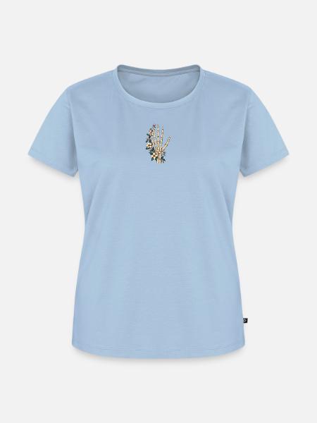 Blühende Skeletthand – Radiologie - Frauen Premium Bio T-Shirt - Hellblau