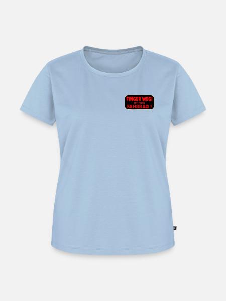 FAHRRAD FINGER WEG AUFKLEBER - Frauen Premium Bio T-Shirt - Hellblau
