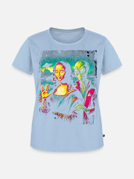 Futuristisches kulturelles Fusionskunstwerk - Frauen Premium Bio T-Shirt - Hellblau