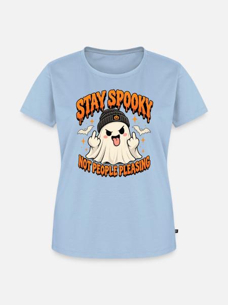 Stay Spooky – Frecher Halloween Geist - Frauen Premium Bio T-Shirt - Hellblau