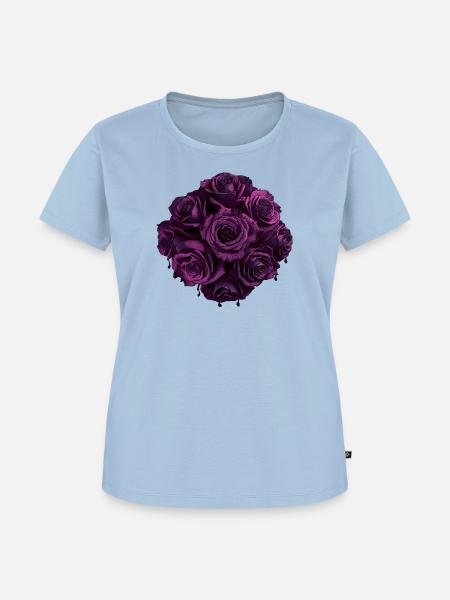 Purpurrose Bouquet Noir - Frauen Premium Bio T-Shirt - Hellblau