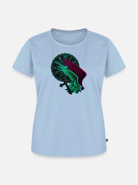 Engelflügel Neon uhren - Frauen Premium Bio T-Shirt - Hellblau