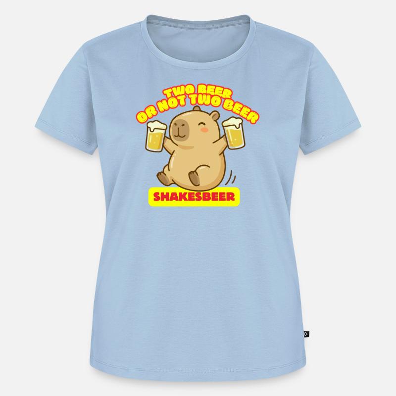 Zwei Bier oder nicht zwei Bier – Shakesbeer – Capybara - Frauen Premium Bio T-Shirt - Hellblau