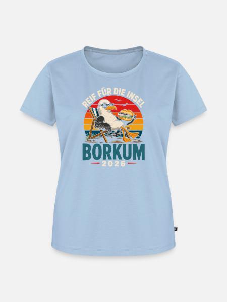 Borkum Insel Relax 2026 - Frauen Premium Bio T-Shirt - Hellblau