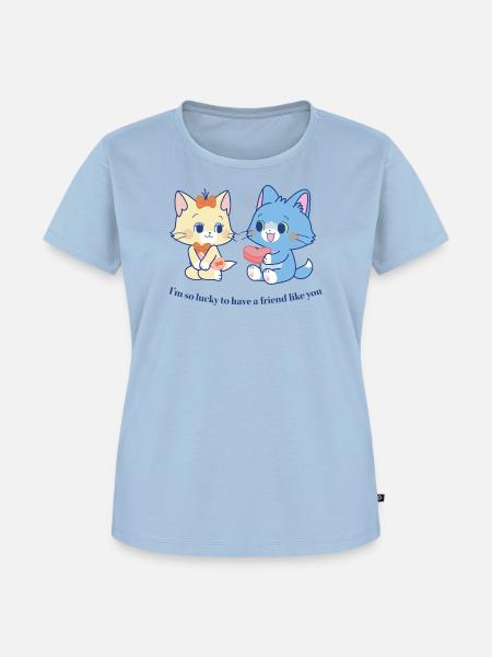 Tom & Jerry Gokko Tom Mit Spruch - Frauen Premium Bio T-Shirt - Hellblau