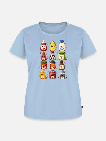 Kawaii Saucen | Würzen & Kochen - Frauen Premium Bio T-Shirt - Hellblau