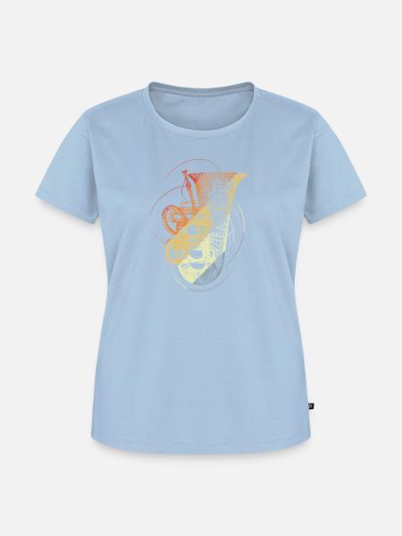 Tuba Zeichnung Retro - Frauen Premium Bio T-Shirt - Hellblau