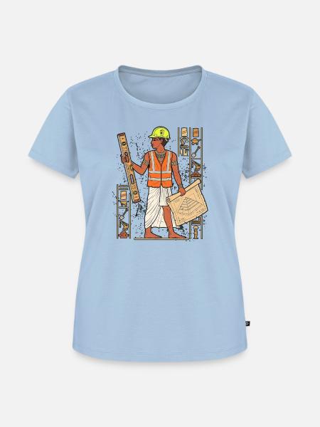 Pyramidenbauer als moderner Polier Bauleiter - Frauen Premium Bio T-Shirt - Hellblau