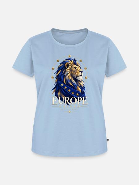 Löwe der EU in Blau-Gold - Frauen Premium Bio T-Shirt - Hellblau