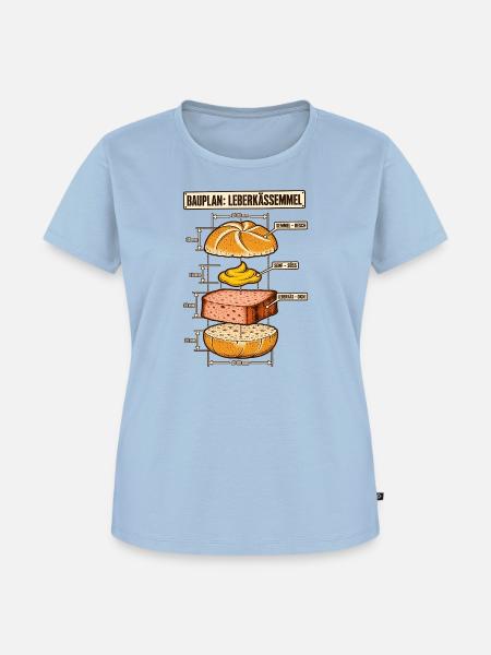 Leberkässemmel Bauplan - Frauen Premium Bio T-Shirt - Hellblau