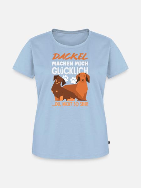 Dackel Machen Glücklich - Frauen Premium Bio T-Shirt - Hellblau