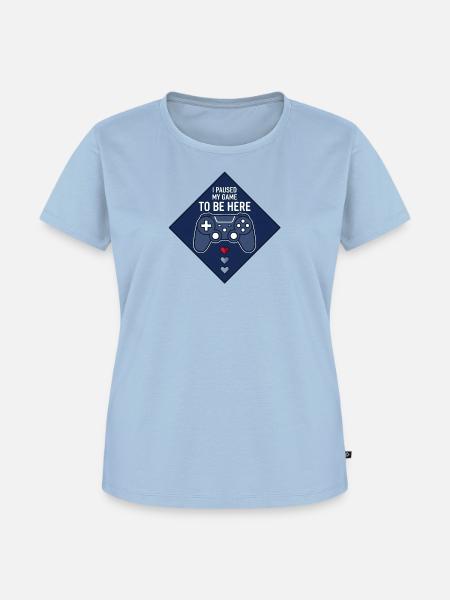 Pause Controller Herz - Frauen Premium Bio T-Shirt - Hellblau