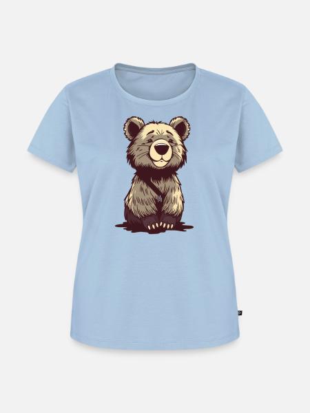 Bär Bärchen T-shirt Geschenk - Frauen Premium Bio T-Shirt - Hellblau