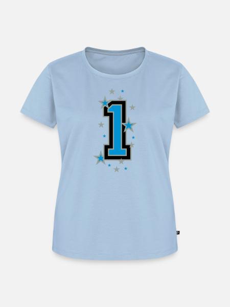 Nummer Eins 1 - Frauen Premium Bio T-Shirt - Hellblau