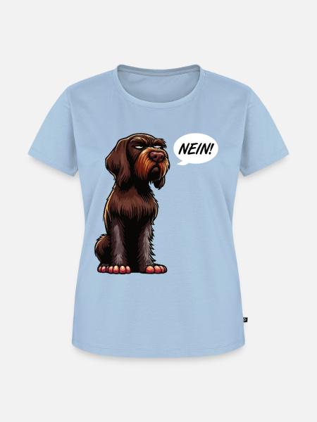 Nein Deutsch Drahthaar Deutsch-Drahthaar Besitzer - Frauen Premium Bio T-Shirt - Hellblau