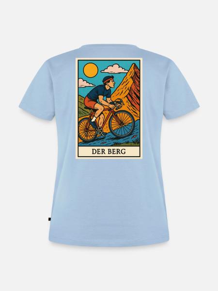 Radfahrer illustration - Frauen Premium Bio T-Shirt - Hellblau