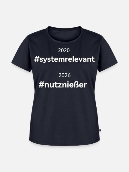 Nutzniesser systemrelevant - Frauen Premium Bio T-Shirt - Navy