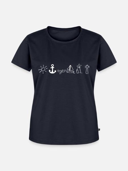 Am Meer - Frauen Premium Bio T-Shirt - Navy