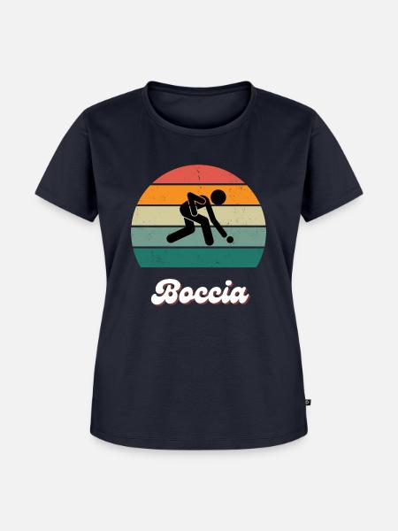 Boccia-Retro-Spieler - Frauen Premium Bio T-Shirt - Navy