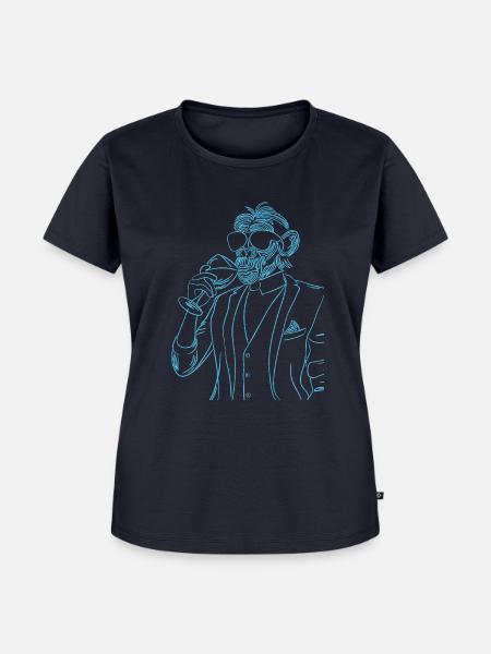 Affe 01 blue - Frauen Premium Bio T-Shirt - Navy