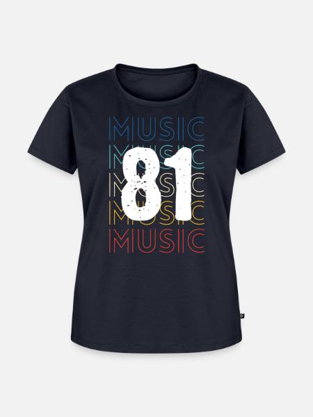 Retro-Musik von 1981 - Frauen Premium Bio T-Shirt - Navy