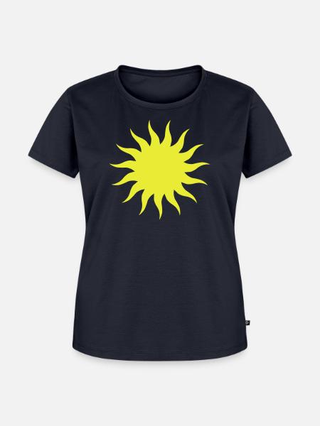 gelbe sonne - Frauen Premium Bio T-Shirt - Navy