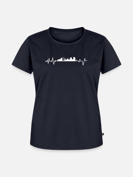Belfast Herzschlag - Frauen Premium Bio T-Shirt - Navy