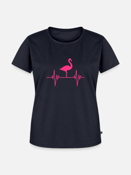 Flamingo Pulse - Frauen Premium Bio T-Shirt - Navy