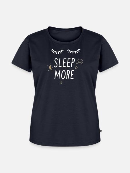 Schlaf mehr - Frauen Premium Bio T-Shirt - Navy