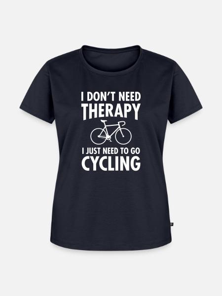 Therapy - Cycling - Frauen Premium Bio T-Shirt - Navy
