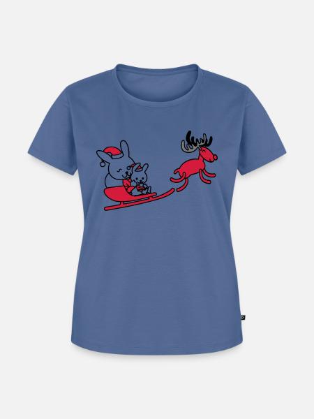 Weihnachtsmotiv - Frauen Premium Bio T-Shirt - Taubenblau