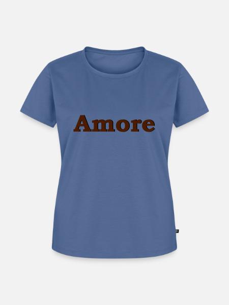 Amore - Frauen Premium Bio T-Shirt - Taubenblau