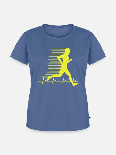 Jogging Man - Frauen Premium Bio T-Shirt - Taubenblau