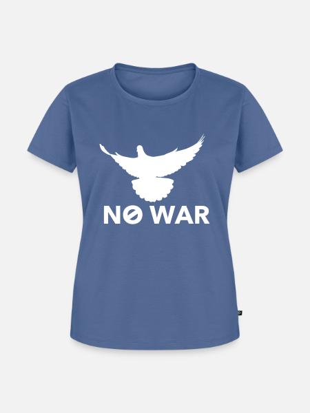 Frieden No War - Frauen Premium Bio T-Shirt - Taubenblau