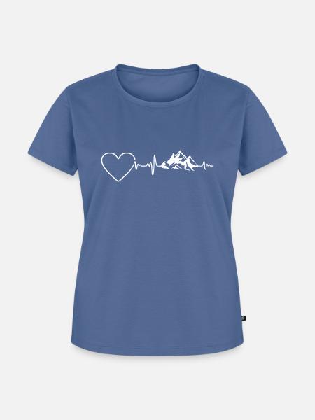 Berge Heartbeat 2 - Frauen Premium Bio T-Shirt - Taubenblau