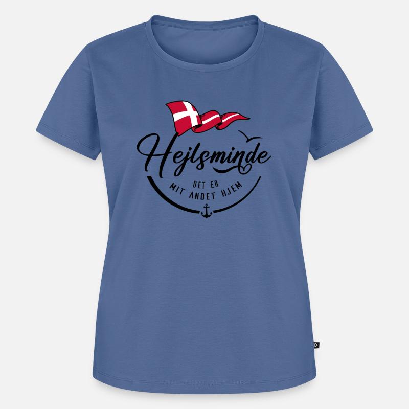 HEJLSMINDE - Mit andet hjem - b - Premium økologisk T-shirt til kvinder - dueblå