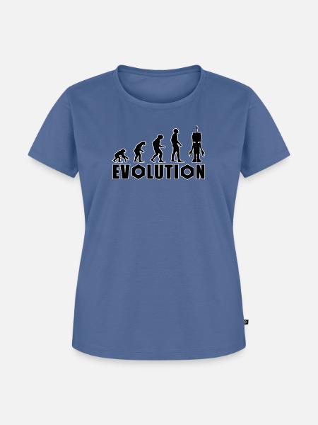 Evolution von Mensch zu Android - Frauen Premium Bio T-Shirt - Taubenblau