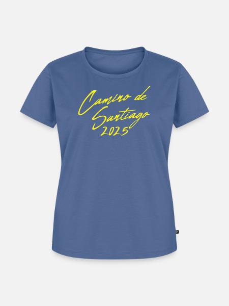 Jakobsweg 2026 buen camino Muschel - Frauen Premium Bio T-Shirt - Taubenblau