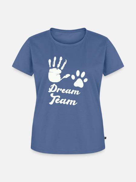 pfote hand dream team - Frauen Premium Bio T-Shirt - Taubenblau