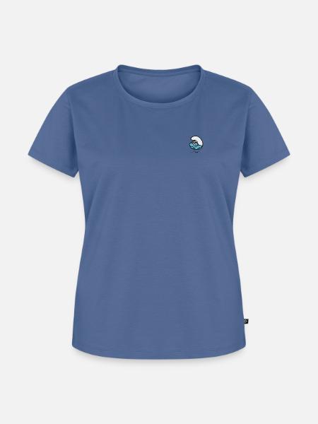 Schlümpfe Design Mit Schlaubi Schlumpf - Frauen Premium Bio T-Shirt - Taubenblau