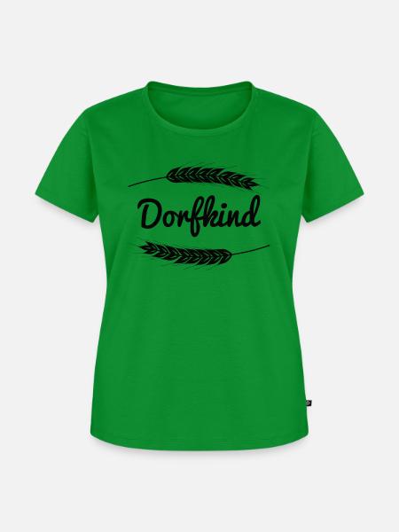 Dorfkind mit Getreide - Frauen Premium Bio T-Shirt - Grün