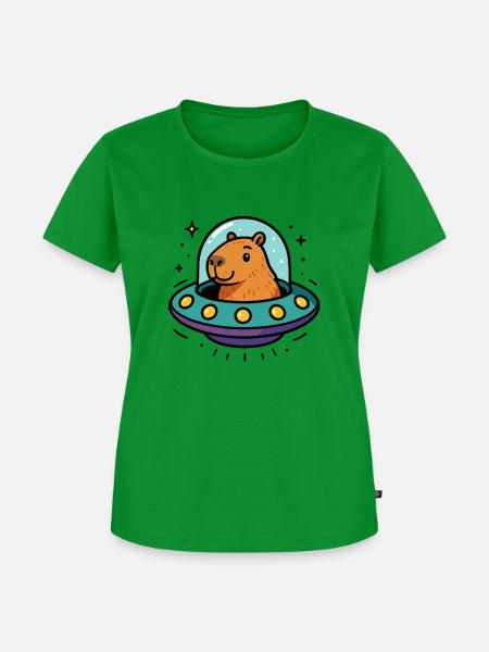 capybara ufo - Frauen Premium Bio T-Shirt - Grün