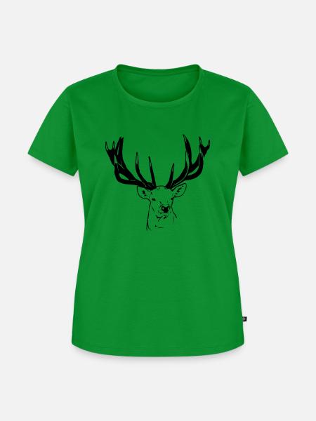 Hirsch - Deer - Frauen Premium Bio T-Shirt - Grün