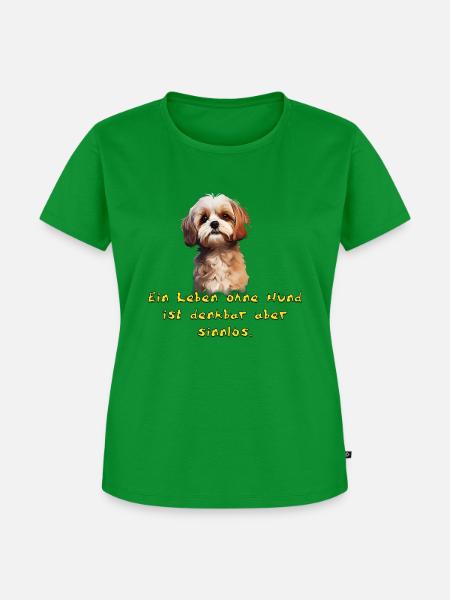 Shitzu Puppy - Frauen Premium Bio T-Shirt - Grün
