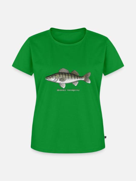 Zander Angeln Fischen Raubfisch - Frauen Premium Bio T-Shirt - Grün